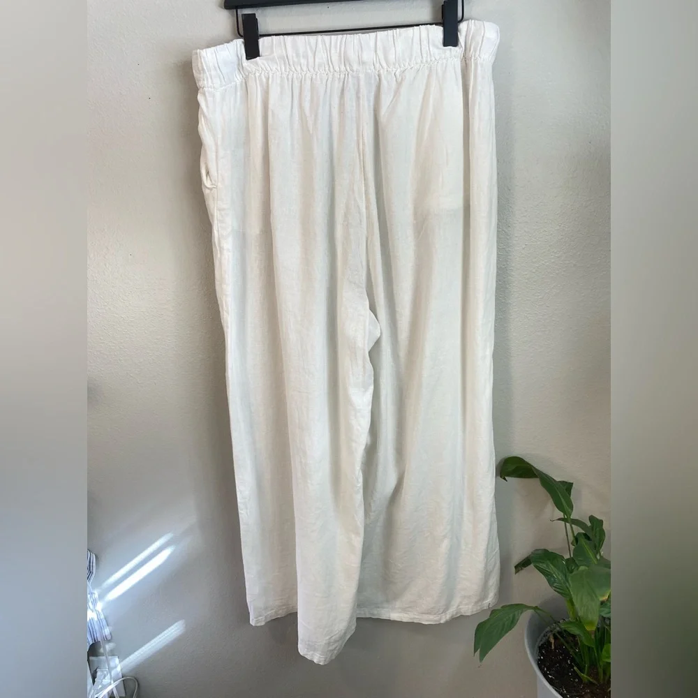AVA & VIV Plus Size  Pants White‎ Linen Drawstring Pants
Size XXL - Picture 6 of 12